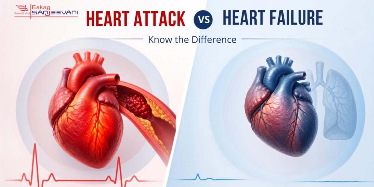 difference between heart attack and heart failure